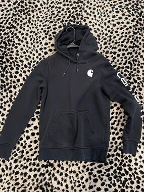 Carhartt Black Logo Hooded Pullover Sweatshirt